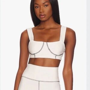 WeWoreWhat Cream Corset Revolve Bra Top Bralette NWT Size XL
